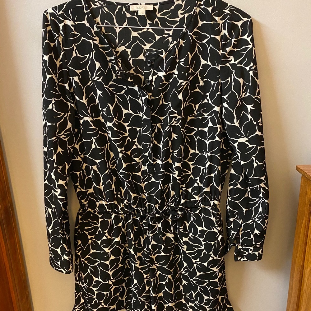 Loft black and white romper